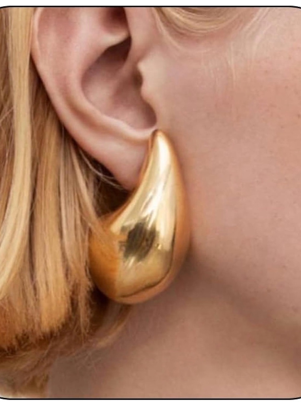 Gold Teardrop Statement Earrings - Women Jewelry